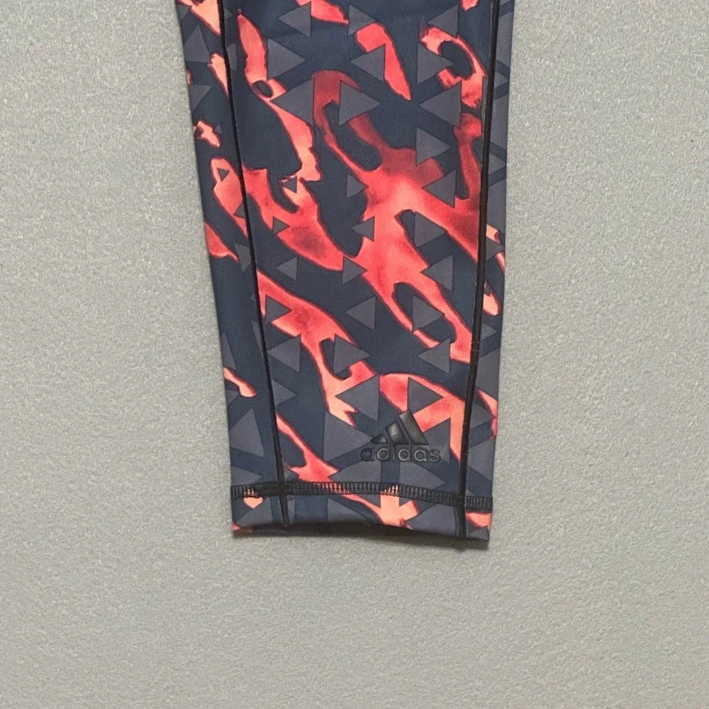 Adidas Climalite Womens Large Geometric Abstract‎ Print Athletic Leggings